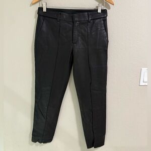 Vince Black Leather Slim Ankle Pants Size 0